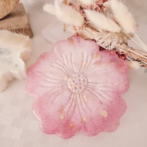 Dessous de verre ou vide poche en résine fleur