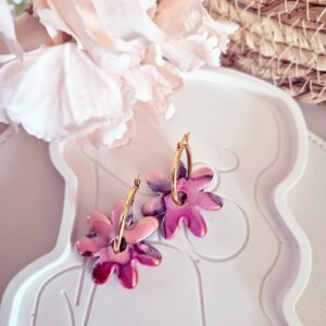 modèle flower créoles noir rose