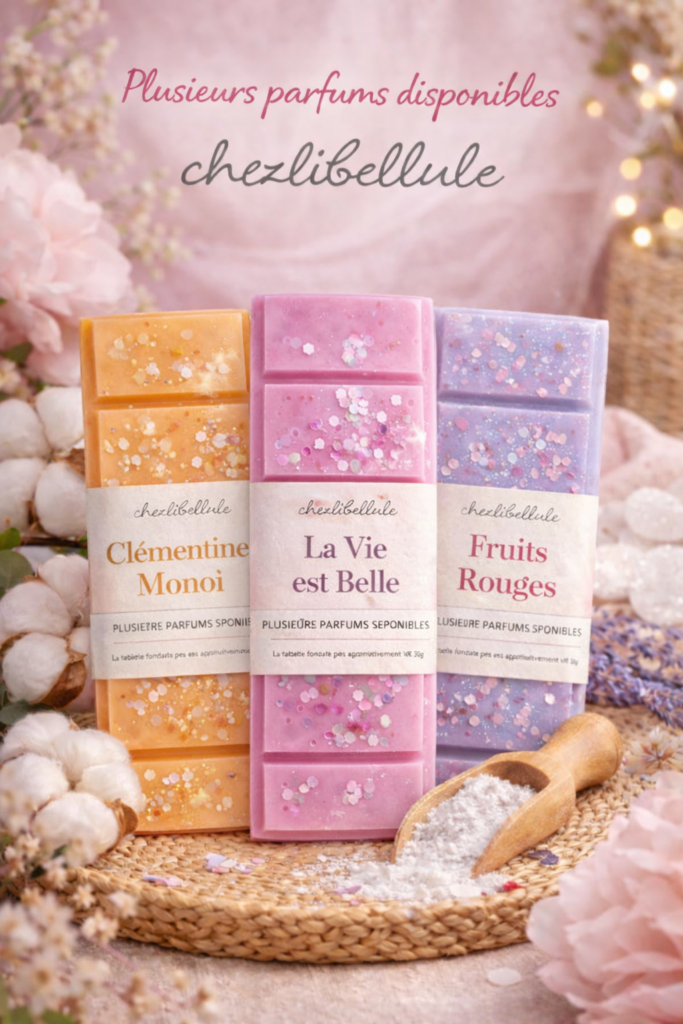 Découvrez nos fondants parfumés à la senteur que vous aurez choisie. Un parfum qui transformera véritablement l’atmosphère de votre maison en un espace calme, apaisant et relaxant.