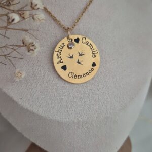 collier à graver grande médaille