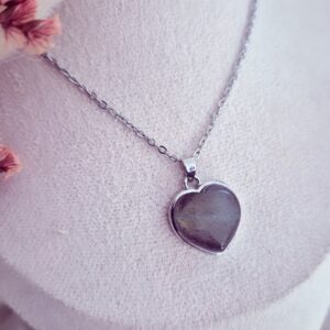 collier cœur labradorite