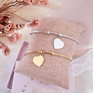 bracelet jonc coeur à graver