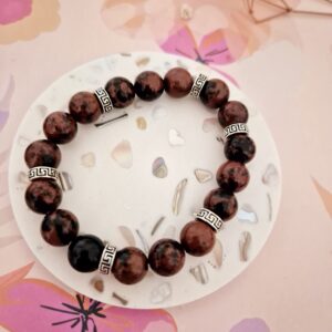 bracelet obsidienne acajou