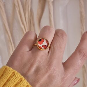 bague coquelicot doré