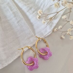 pampilles fleur flo rose