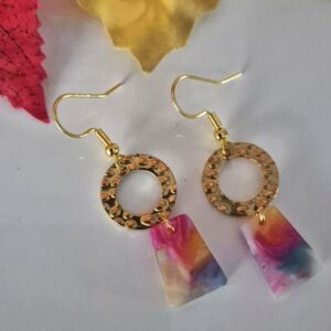 🌈 Boucles d'oreilles : “Aurore Dorée” ✨