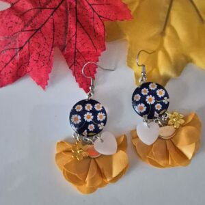 🌻 boucles d'oreilles “Marguerite d’Automne ocre” 🌻