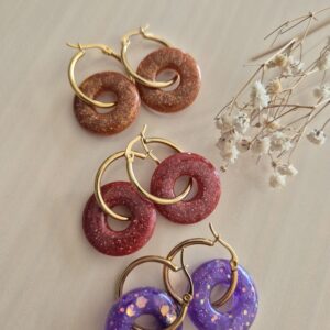 🌸 Boucles Donuts en Résine – Création Brillante et Colorée