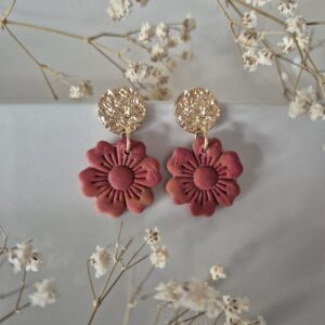 chez libellule bijoux faits mains- boucles d'oreilles fleurs