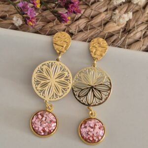 Boucles d’oreilles “Rosée Dorée”