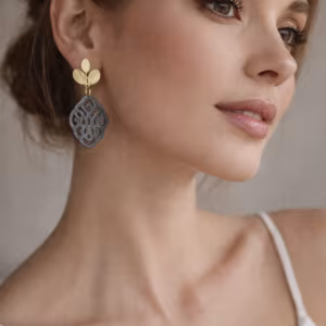 boucles d'oreilles noir et doré Maëlys