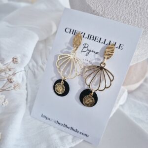 ✨ Boucles d’oreilles Coquillage & Nacre noire