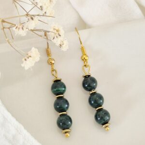 ✨ Boucles d’oreilles pendantes en malachite naturelle