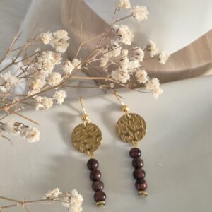 Boucles d’oreilles Œil de Tigre & Acier Inoxydable