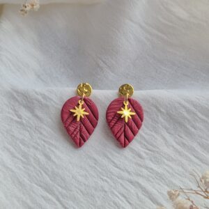 Boucles d'oreilles en forme de feuille