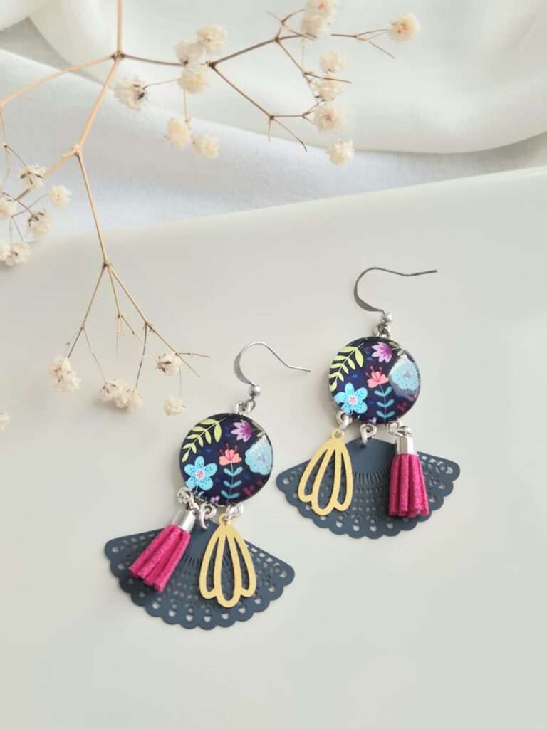 chez libellule bijoux faits mains- boucles d'oreilles bohèmes