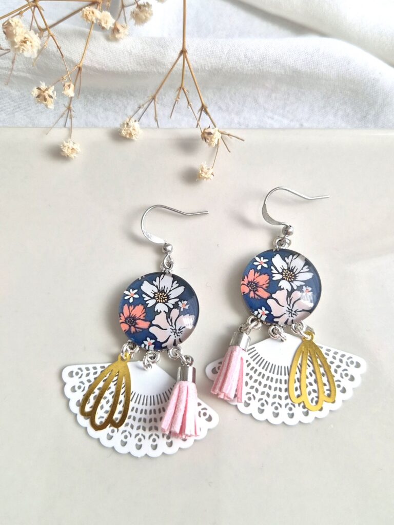 Boucles d'oreilles flower, poétique, lumineuse chez libellule bijoux