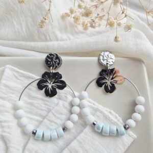 boucles d’oreilles Créoles Fleur d’Azur