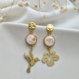 boucles d'oreilles
hibiscus doré