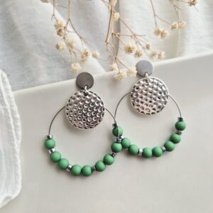 Boucles d'oreilles créoles vertes