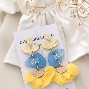 Boucles d'oreilles artisanales Soléa Azur
