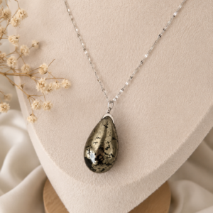 Collier Goutte en Pyrite Naturelle