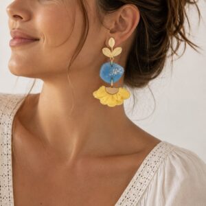 Boucles d'oreilles artisanales Soléa Azur