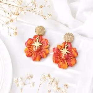 Boucles d'oreilles Hibiscus Éclat