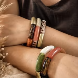 Bracelet bohème élastique – Collection Éclats Sauvages