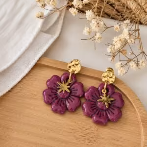 ❤️ Boucles d’oreilles Daphnée – Grenat