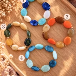 Bracelet bohème en perles et acier inoxydable