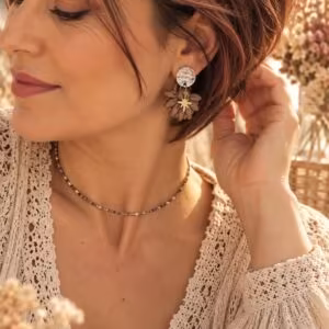 Boucles d’oreilles artisanales Fleur d’Étoile